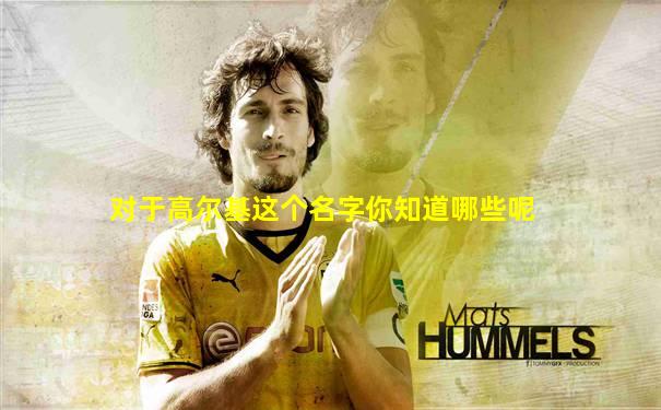 对于高尔基这个名字你知道哪些呢